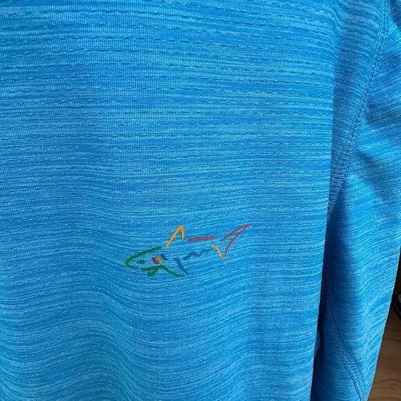 Greg Norman Aqua Blue Long Sleeve Shirt - Picture 2 of 5